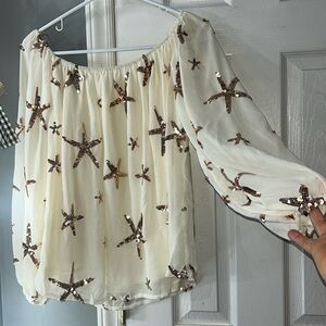 Sparkle Cream and gold top